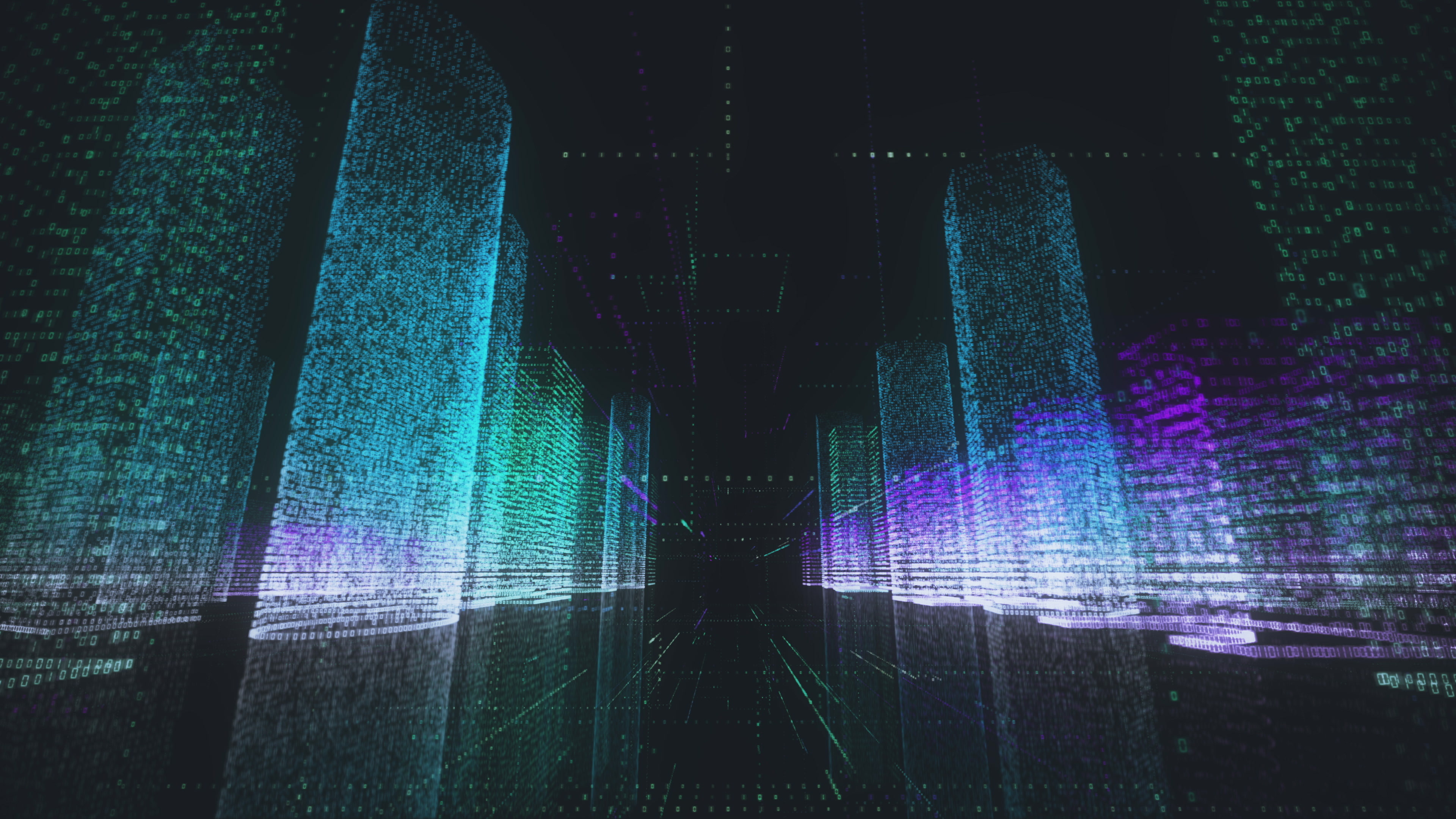 Abstract blue crystalline forms representing modern healthcare data